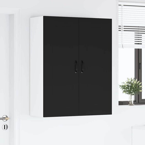 VidaXL Fali konyhaszekrény polcokkal Fekete 80 x 31 x 100 cm Faanyag