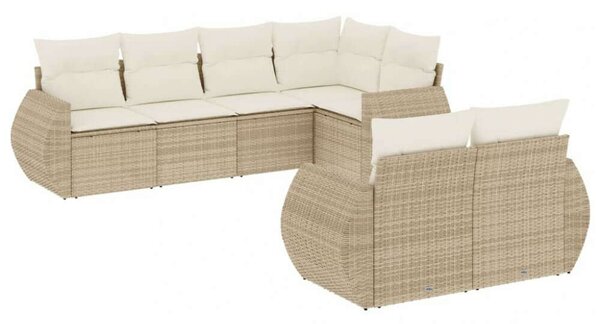 VidaXL Polyrattan Kerti Ülőgarnitúra - 7 részes - Bézs