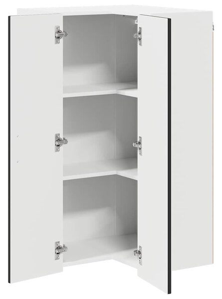 VidaXL Fali konyhaszekrény polcokkal Fekete 57 x 57 x 100 cm Faanyag