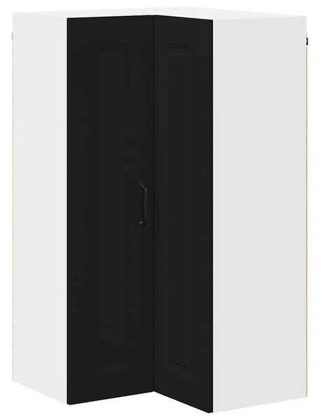 VidaXL Fali konyhaszekrény polcokkal Fekete 57 x 57 x 100 cm Faanyag