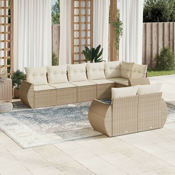 VidaXL Polyrattan Kerti Ülőgarnitúra - Bézs - 8 részes
