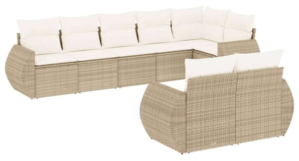 VidaXL Polyrattan Kerti Ülőgarnitúra - Bézs - 8 részes
