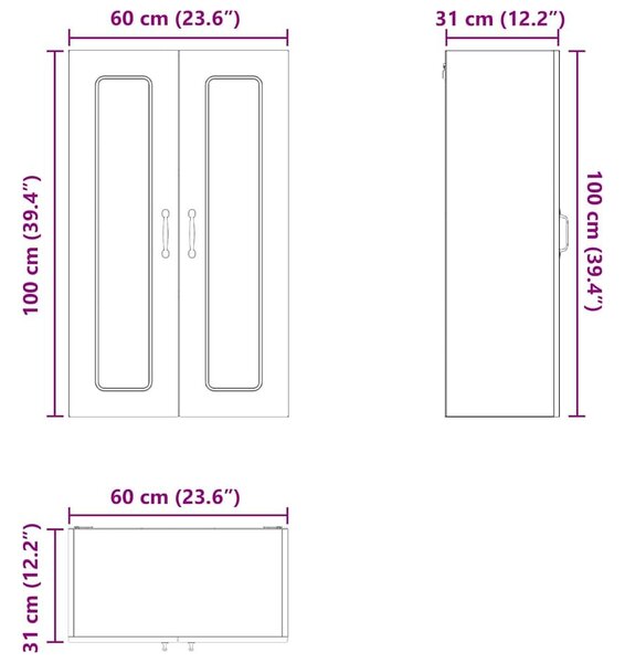 VidaXL Mosogatógép panel Kalmar Beton Szürke 60 x 31 x 100 cm Faanyag