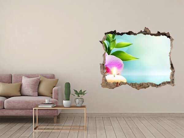 3d lyuk fal dekoráció Bambusz orchidea