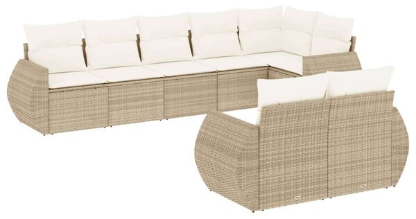 VidaXL Polyrattan Kerti Ülőgarnitúra - Bézs - 8 részes
