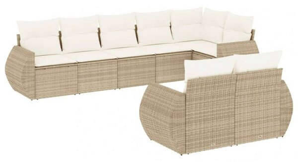 VidaXL Polyrattan Kerti Ülőgarnitúra - Bézs - 8 részes