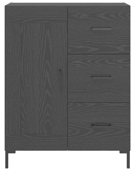 VidaXL Széf fiókkal Musta tammi 69.5 x 34 x 90 cm Faanyag