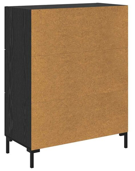 VidaXL Széf fiókkal Musta tammi 69.5 x 34 x 90 cm Faanyag