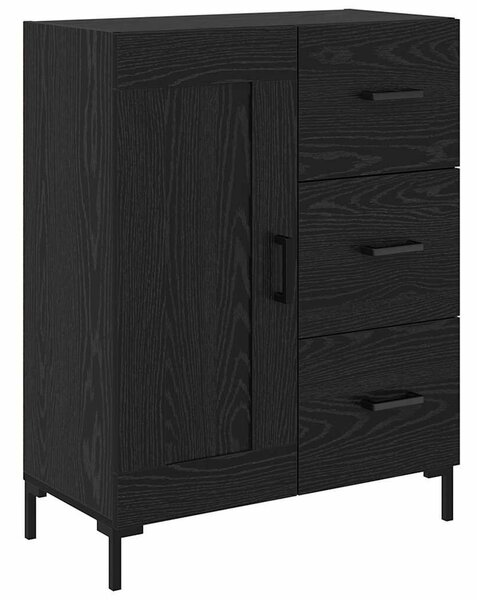 VidaXL Széf fiókkal Musta tammi 69.5 x 34 x 90 cm Faanyag