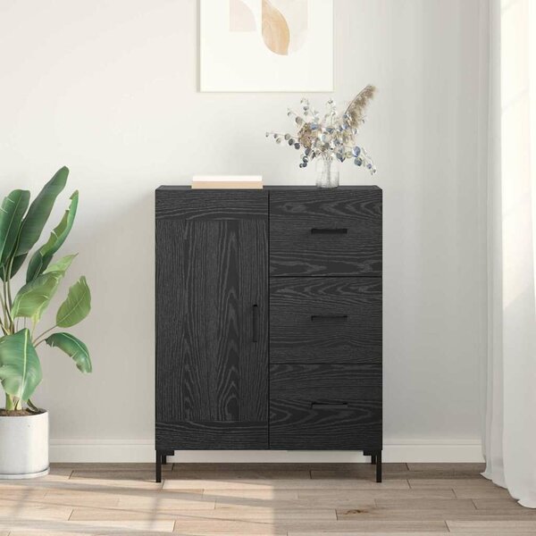 VidaXL Széf fiókkal Musta tammi 69.5 x 34 x 90 cm Faanyag