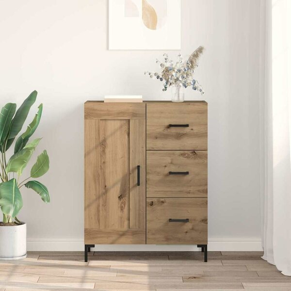 VidaXL Széf fiókkal kézműves tölgy 69.5 x 34 x 90 cm Faanyag