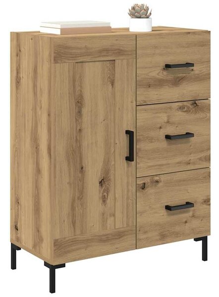 VidaXL Széf fiókkal kézműves tölgy 69.5 x 34 x 90 cm Faanyag