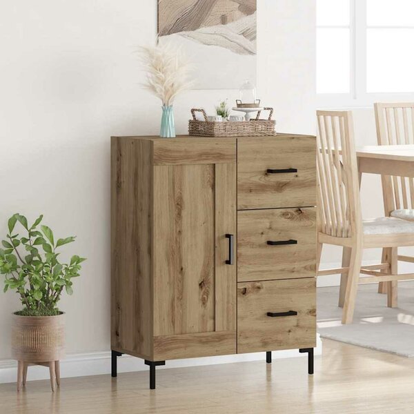 VidaXL Széf fiókkal kézműves tölgy 69.5 x 34 x 90 cm Faanyag