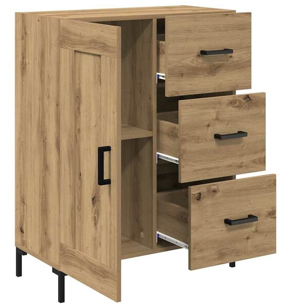 VidaXL Széf fiókkal kézműves tölgy 69.5 x 34 x 90 cm Faanyag