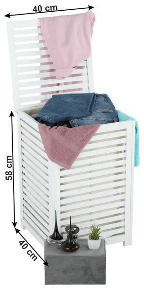 Szennyestartó kosár, lakkozott, banbusz/féher/bézs, BASKET
