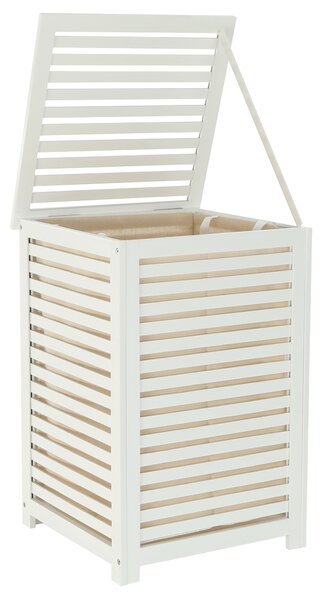 Szennyestartó kosár, lakkozott, banbusz/féher/bézs, BASKET