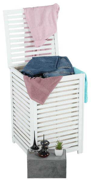Szennyestartó kosár, lakkozott, banbusz/féher/bézs, BASKET