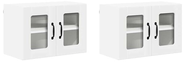 VidaXL Fali üveges szekrény LUCCA 2 pcs Fehér 60 x 31 x 40 cm