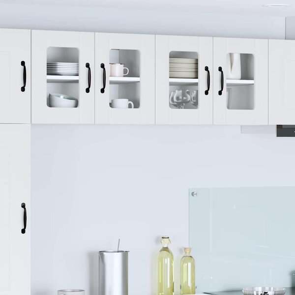 VidaXL Fali üveges szekrény LUCCA 2 pcs Fehér 60 x 31 x 40 cm