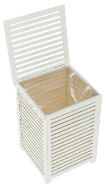 Szennyestartó kosár, lakkozott, banbusz/féher/bézs, BASKET