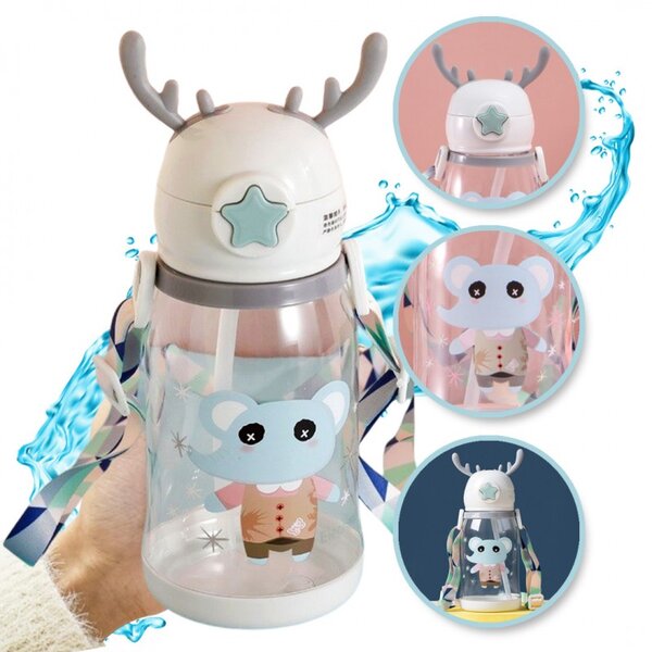 ELEPHANT szívószálas műanyag kulacs 600 ml