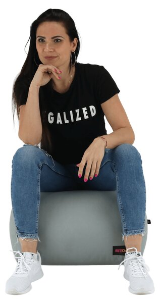 Babzsák, szürke / zöld szövet, ALIMOR