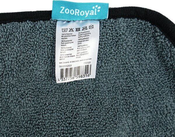 ZOOROYAL kisállat törölköző 80x35 cm szürkéskék