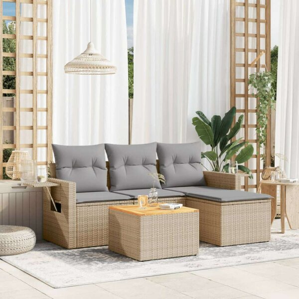 VidaXL Polyrattan Kerti Ülőgarnitúra - 5 részes