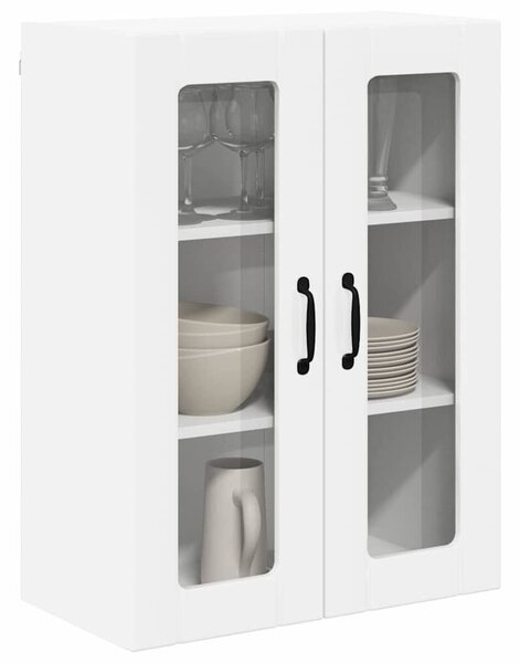 VidaXL Fali üveges szekrény LUCCA Magasfényű Fehér 60 x 31 x 80 cm