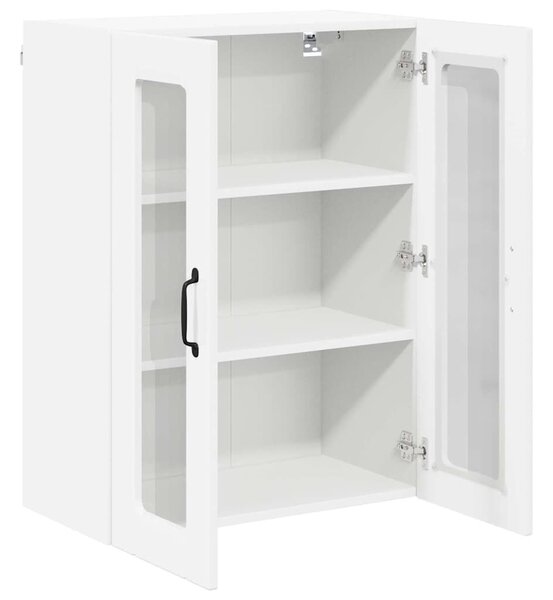 VidaXL Fali üveges szekrény LUCCA Magasfényű Fehér 60 x 31 x 80 cm