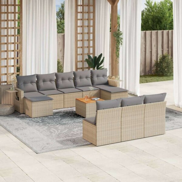 VidaXL Polyrattan Kerti Ülőgarnitúra - 11 részes