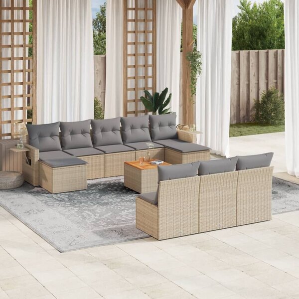 VidaXL Polyrattan Kerti Ülőgarnitúra - 11 részes