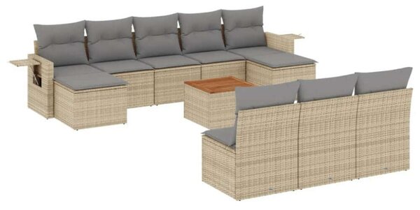 VidaXL Polyrattan Kerti Ülőgarnitúra - 11 részes