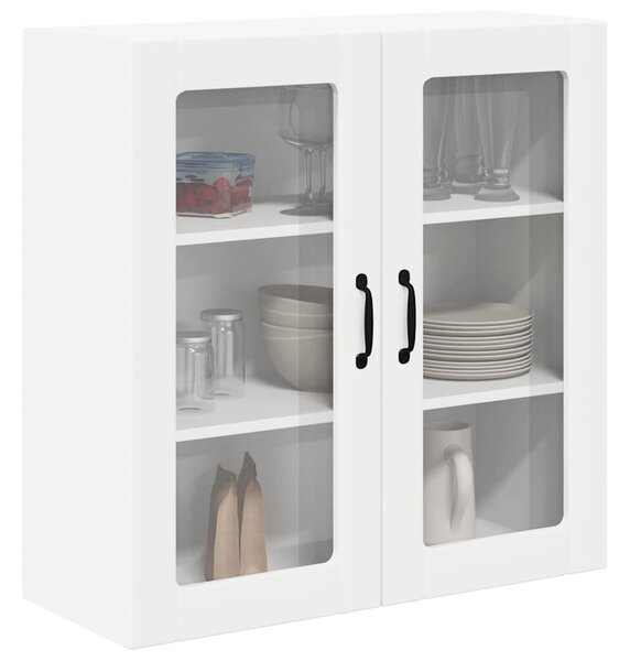 VidaXL Fali üveges szekrény LUCCA Fehér 80 x 31 x 80 cm Szerelt Fa