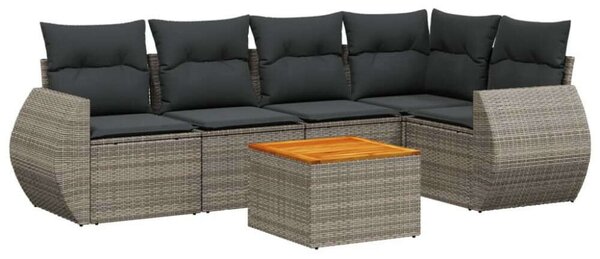 VidaXL Polyrattan Kerti Ülőgarnitúra - 6 részes - Szürke