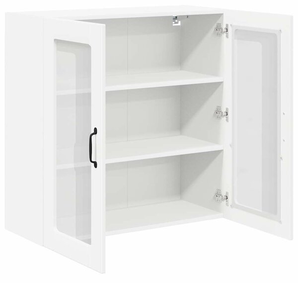 VidaXL Fali üveges szekrény LUCCA Fehér 80 x 31 x 80 cm Szerelt Fa