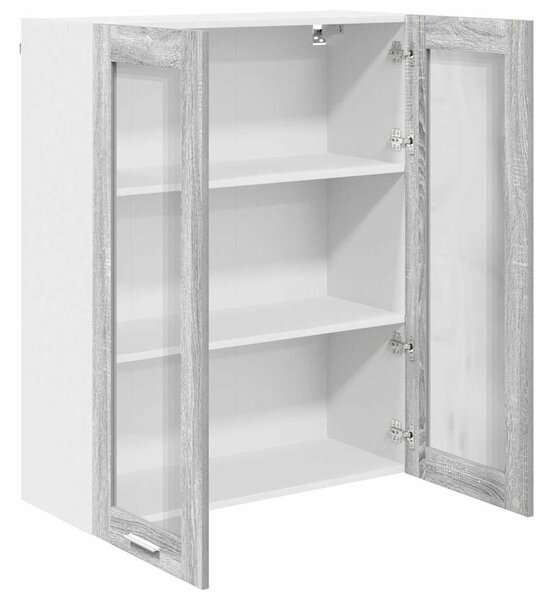 VidaXL Függő szekrény tárolóval Szürke Sonoma 80 x 31 x 100 cm Faanyag