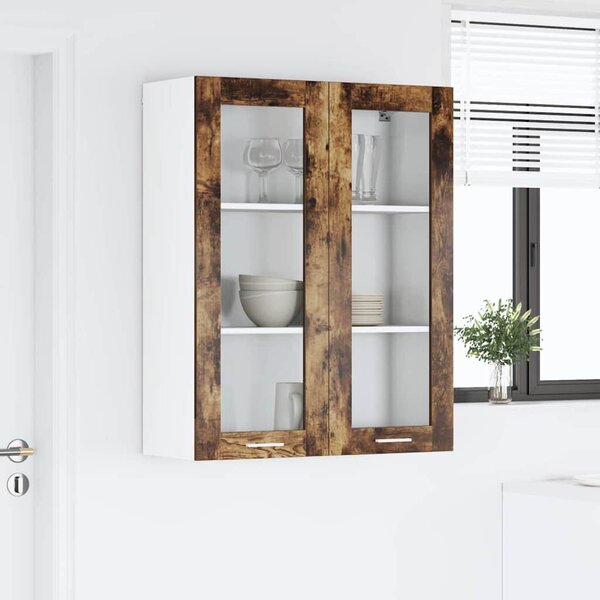 VidaXL Függő szekrény tárolóval Füstölt tölgy 80 x 31 x 100 cm Faanyag