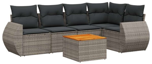 VidaXL Polyrattan Kerti Ülőgarnitúra - 6 részes - Szürke