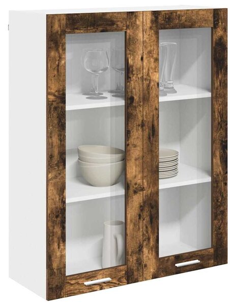 VidaXL Függő szekrény tárolóval Füstölt tölgy 80 x 31 x 100 cm Faanyag