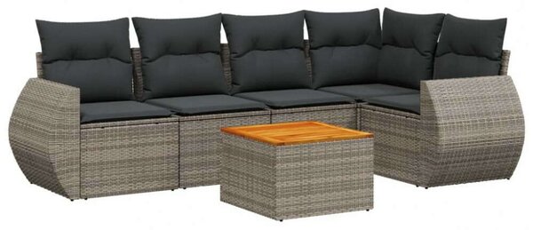 VidaXL Polyrattan Kerti Ülőgarnitúra - 6 részes - Szürke
