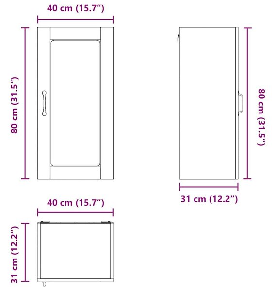 VidaXL Konyhaszekrény 2 pcs Öreg fa 40 x 31 x 80 cm Faanyag