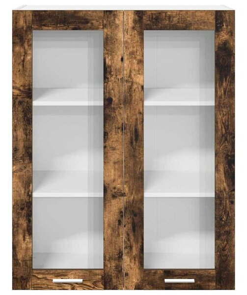 VidaXL Függő szekrény tárolóval Füstölt tölgy 80 x 31 x 100 cm Faanyag