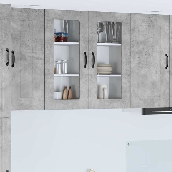 VidaXL Fali konyhaszekrény 2 pcs Beton Szürke 40 x 31 x 80 cm Faanyag