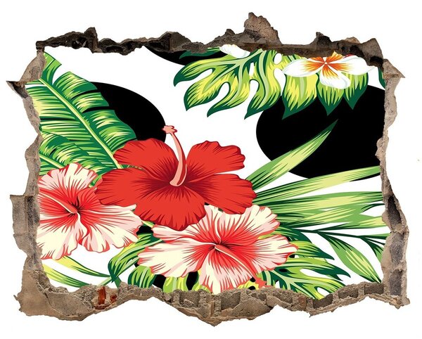 3d lyuk fal dekoráció Hawaii virágok