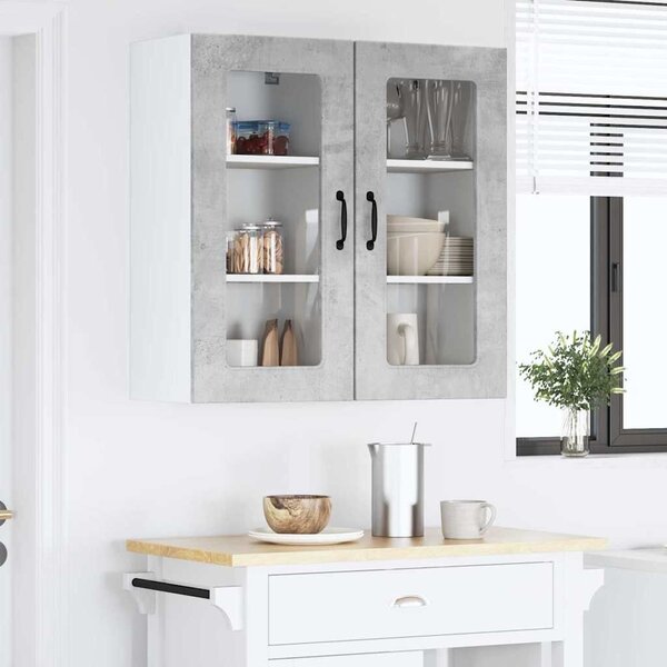 VidaXL Fali konyhaszekrény 2 pcs Beton Szürke 40 x 31 x 80 cm Faanyag