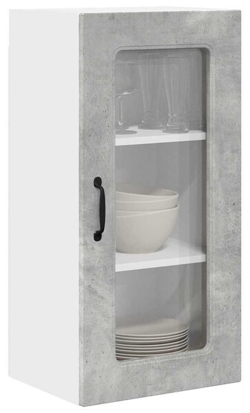 VidaXL Fali konyhaszekrény 2 pcs Beton Szürke 40 x 31 x 80 cm Faanyag
