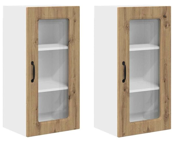 VidaXL Fali konyhaszekrény 2 pcs Artisan tölgy 40 x 31 x 80 cm Faanyag