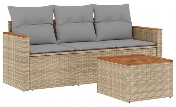 VidaXL Polyrattan Kerti Ülőgarnitúra - 4 részes - Bézs