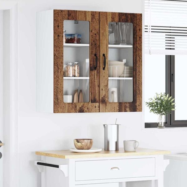 VidaXL Fali konyhaszekrény 2 pcs Öreg fa 40 x 31 x 80 cm Faanyag